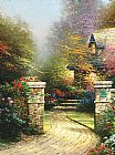 Thomas Kinkade Rose Gate painting